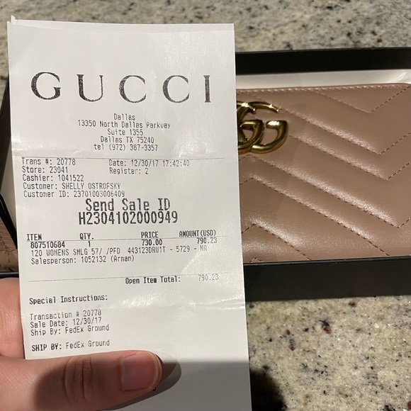 GUCCI GG Marmont Small Matelasse Shoulder Bag and Zip Wallet - Porcelain Rose - Picture 10 of 11